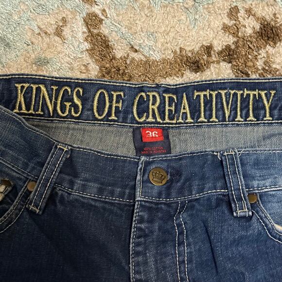 Vintage Ecko Unltd Baggy Fit Crown Embroidered Jeans Size 36x30 Y2K - Picture 8 of 8